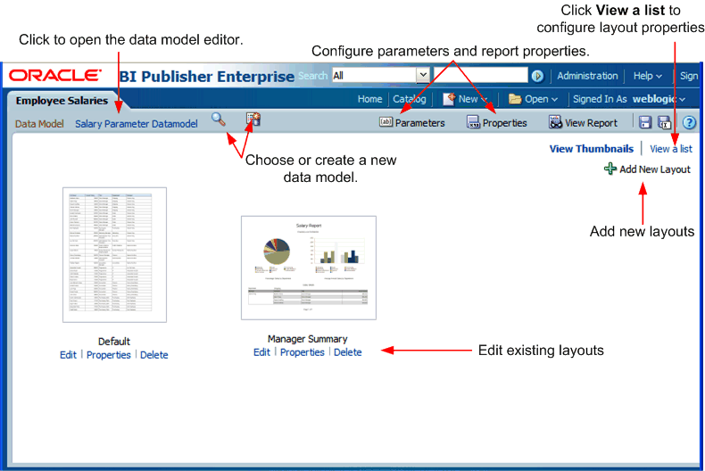 Edit report page