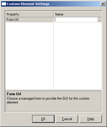 Custom Element Settings dialog box