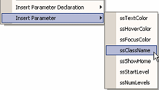 Inserting Parameter Menu