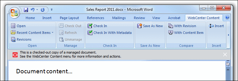 Read-only view mode indicator in Microsoft Word.