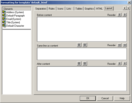 Format Layout Dialog