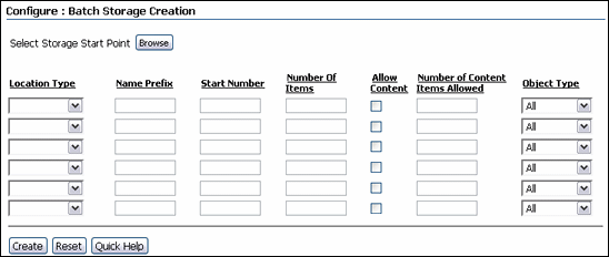 Text describes the Create Storage Import File Page.