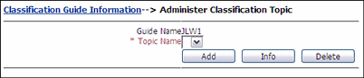 Text describes the Administer Classification Topic Page.