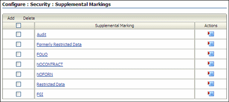 Text describes the Configure Supplemental Markings Page.