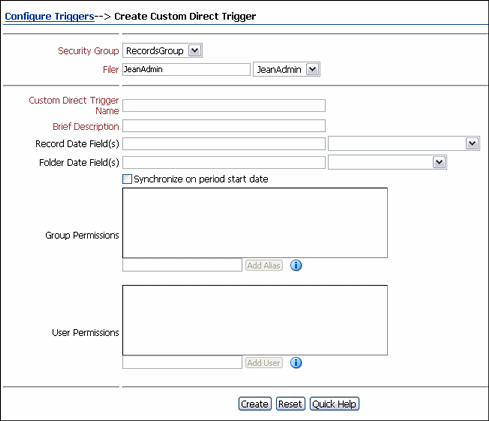 Text describes the Create or Edit Trigger Type page.