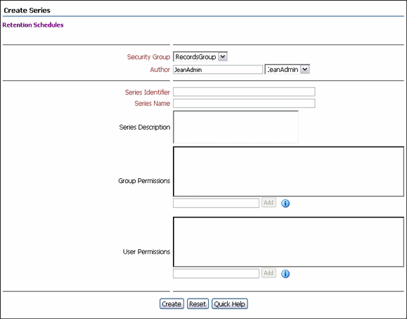 Surrounding text describes the Create/Edit Series Page.