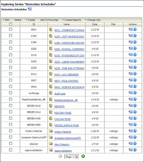 Text describes the Exploring Retention Schedule Page.