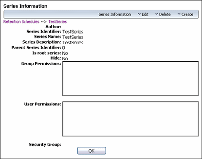 Surrounding text describes the Series Information Page.