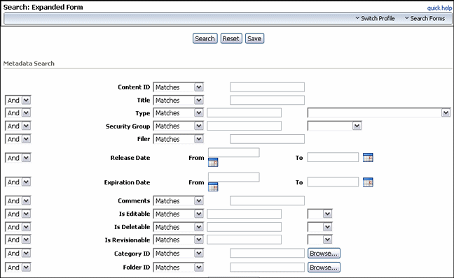 Surrounding text describes the standard search page.