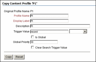 Surrounding text describes the Copy Simple Profile Page.