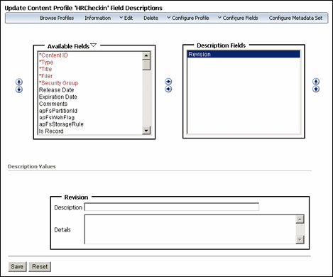 Text describes the Field Descriptions Page.