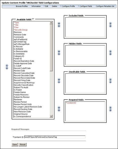 Text describes the Simple Profile Configuration Page.