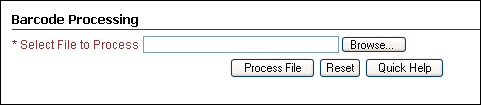 Text describes the Barcode Processing Page.