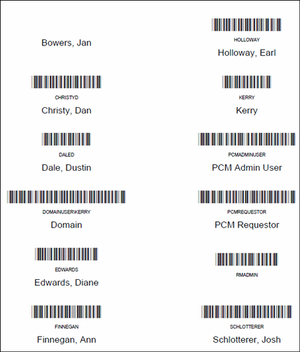 Surrounding text describes a barcode list for printing.
