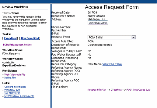 Surrounding text describes the Workflow Review Page.