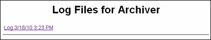 Surrounding text describes Log Files for Archiver screen.