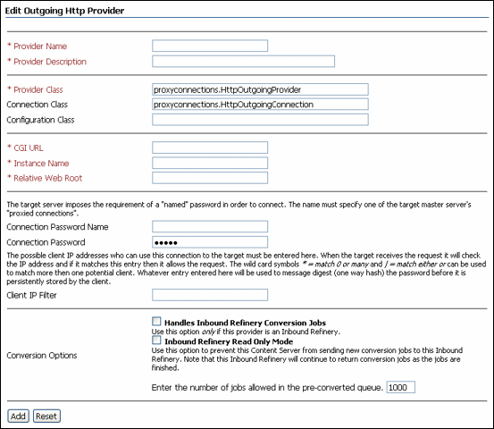 Text describes Edit Outgoing Http Provider screen