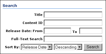 Home page search fields
