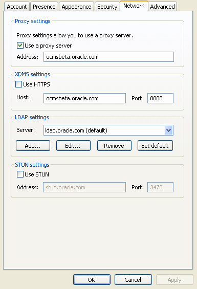 Network preferences