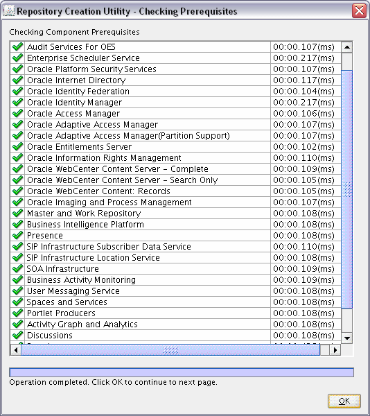 checking prerequisites for component selection