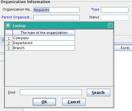 Lookup Dialog Box