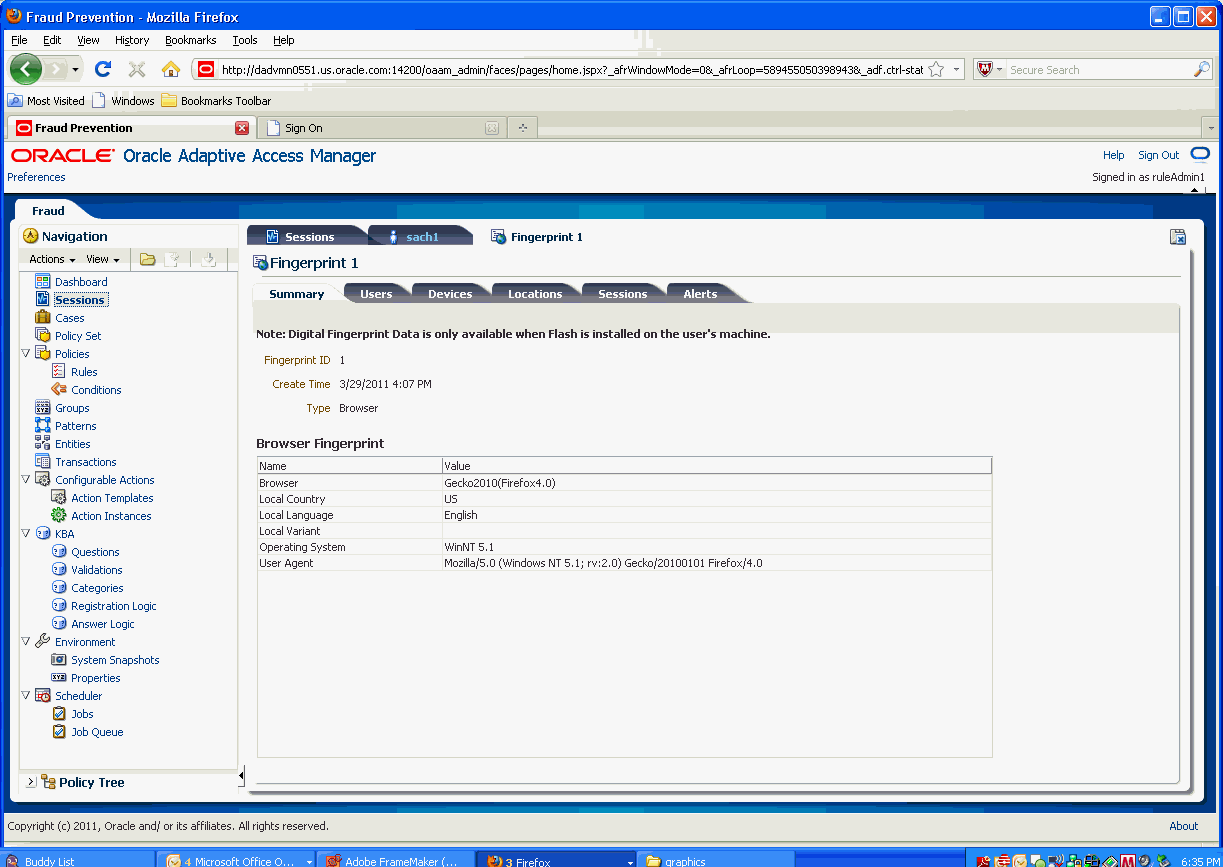 Fingerprint 1 is shown.