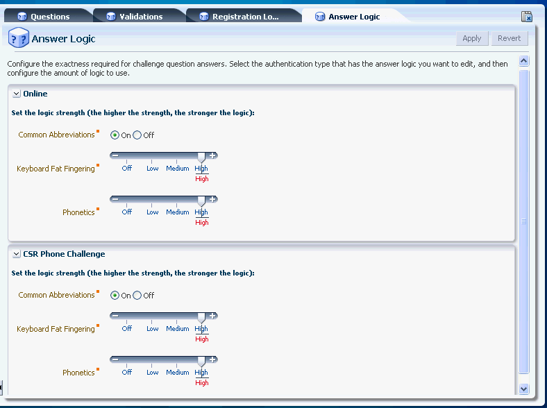 The answer logic page is shown.