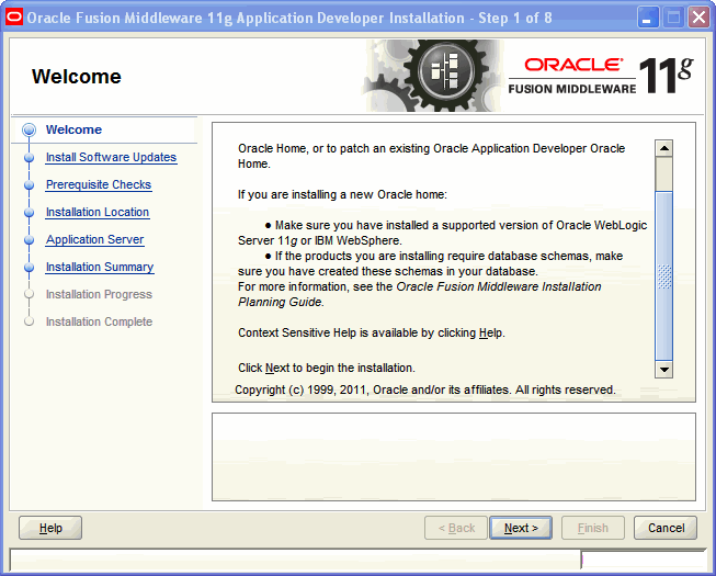 welcome screen