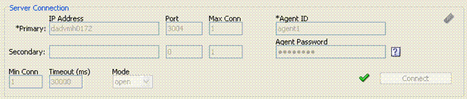 Access Tester Server Connection Panel