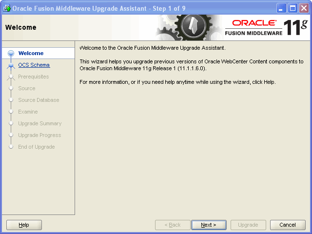 welcome screen