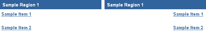 Illustration of left and right item alignment