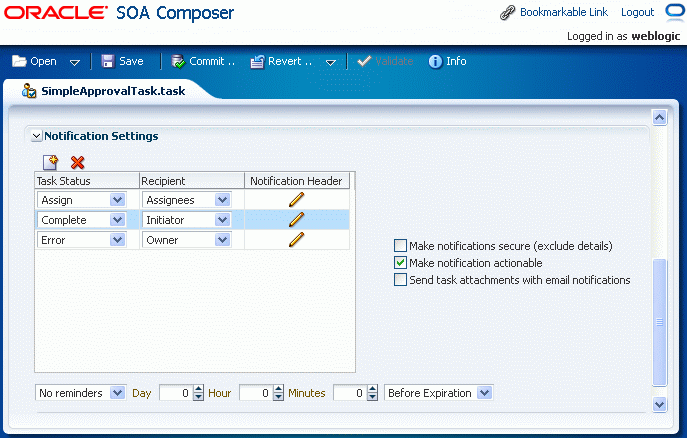 Specifying Notification Settings