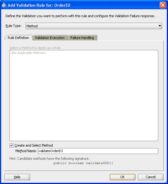 Image of Add Validation rule dialog