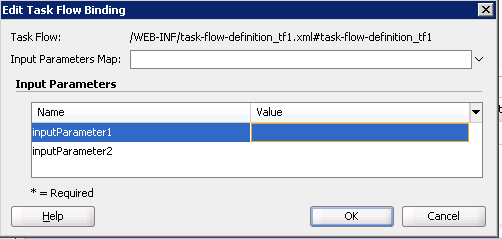 Edit Task Flow Binding Dialog