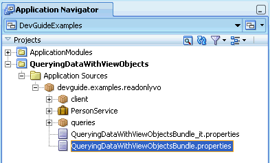 Image of Application Navigator with property file