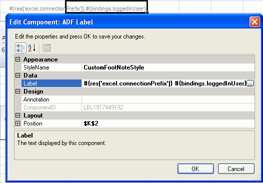 ADF Label component displaying output from a managed bean