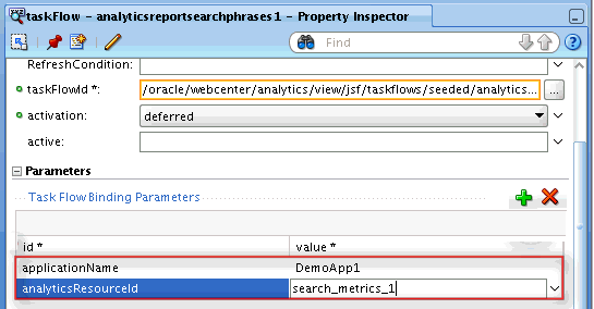 Adding Binding Parameters for Analytics Task Flows