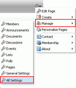 Manage Menu in a Top Navigation Template