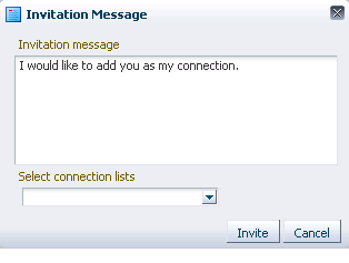 Invitation Message dialog