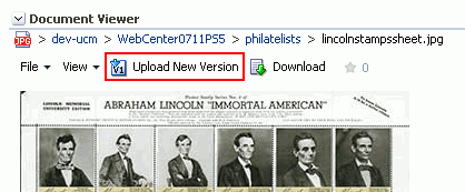 Document Viewer: Upload New Version