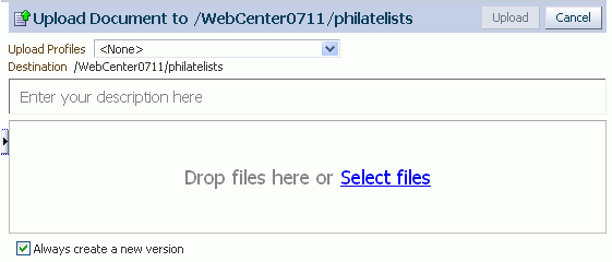 Upload Document pane