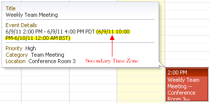 Primary and secondary time zones