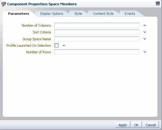 Space Members Task Flow Component Properties