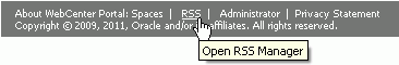 RSS link in WebCenter Spaces