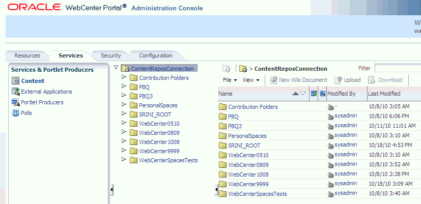 Contents of a Primary Repository for the Documents Service