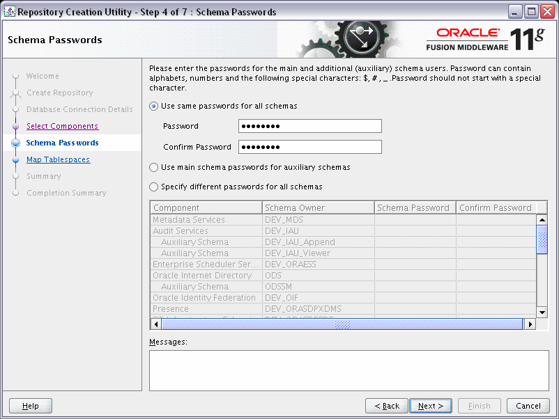 rcu select components screen