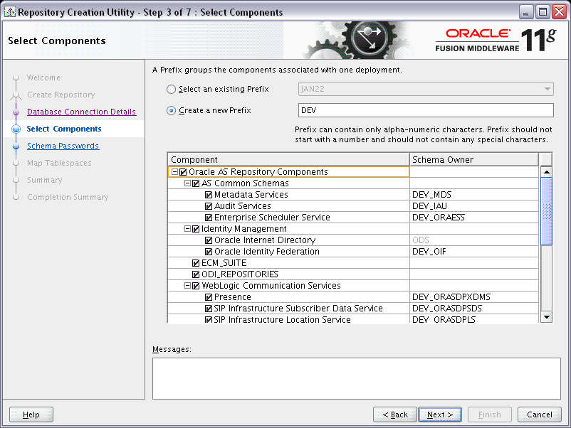 rcu select components screen
