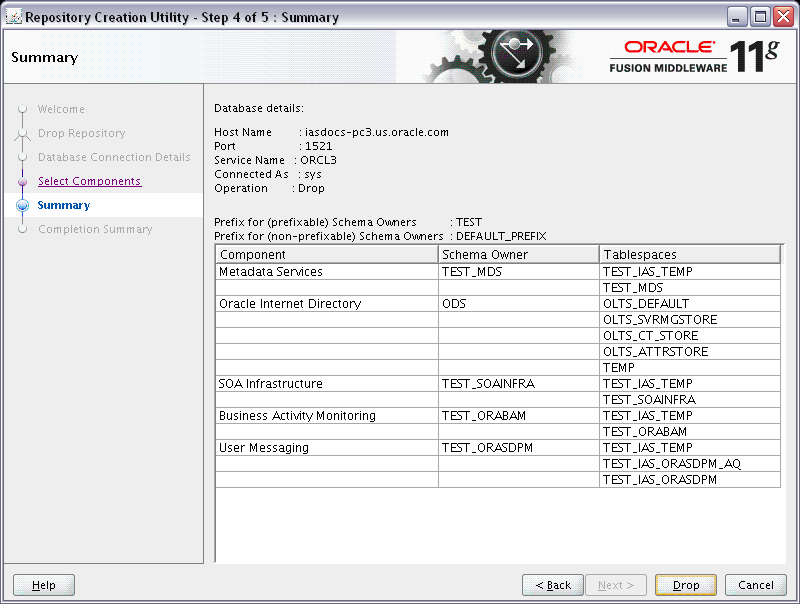 summary screen