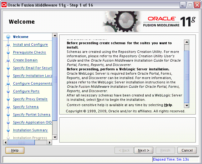 welcome screen