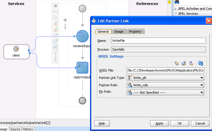 WriteFile Partner Link Icon and Property Sheet